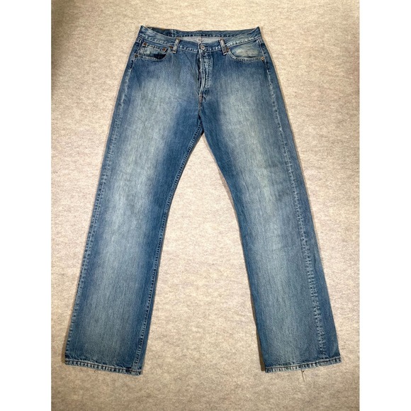 Levi's Other - Levis 501 Original Fit Straight Jeans Mens 36x34 Blue Denim Cotton Medium Wash